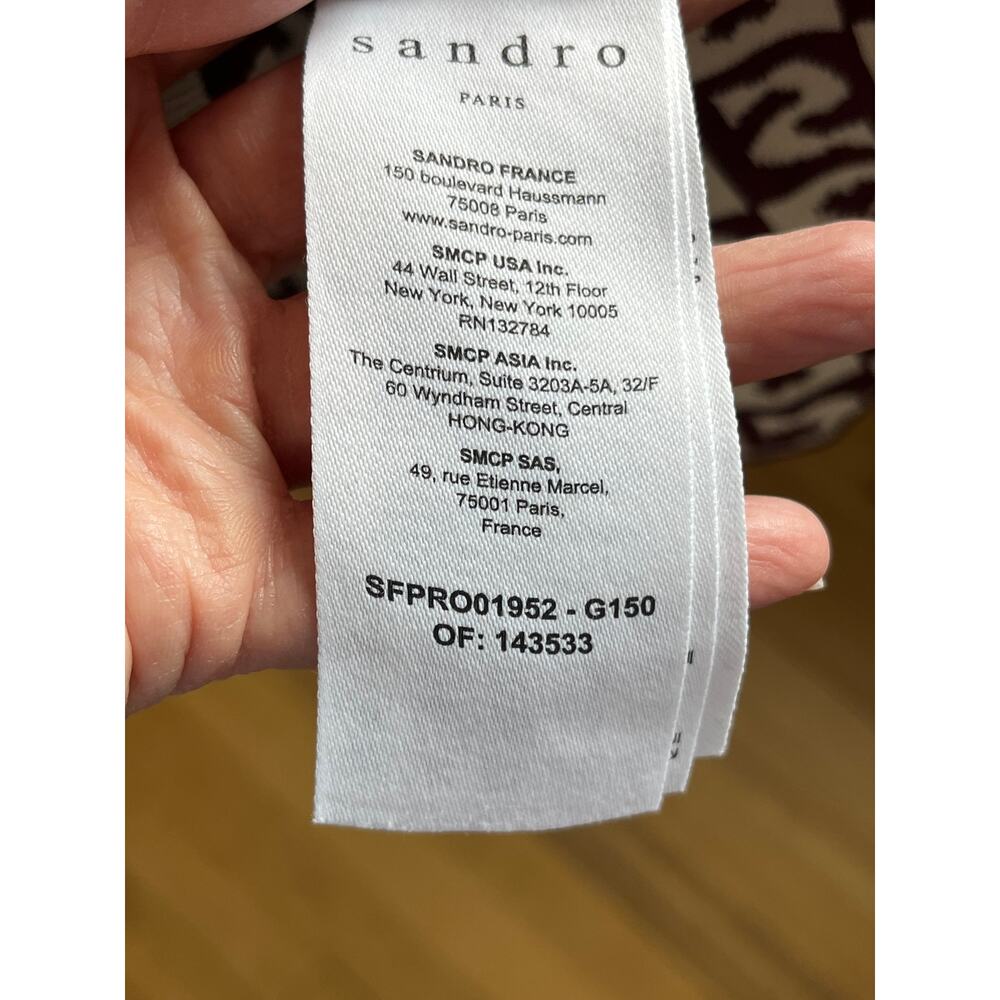 Sandro Paris Sleeveless Jacquard Polo Mini Dress - Monogram Logo, Sz XS - Picture 8 of 10